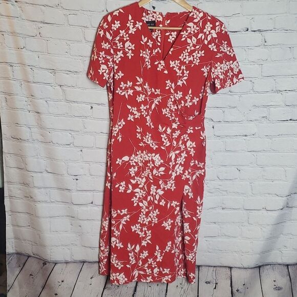 Vintage Leslie Fay Floral Dress - Picture 1 of 9